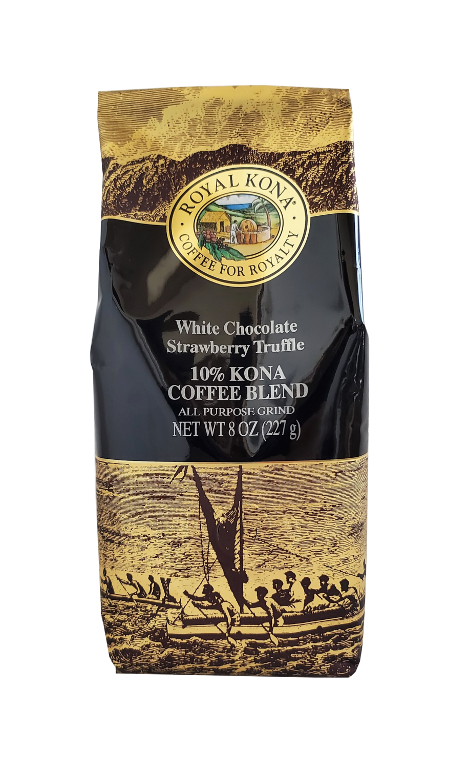Royal Kona Coffee - White Chocolate Strawberry Truffle 10% Kona Coffee Blend 8 oz