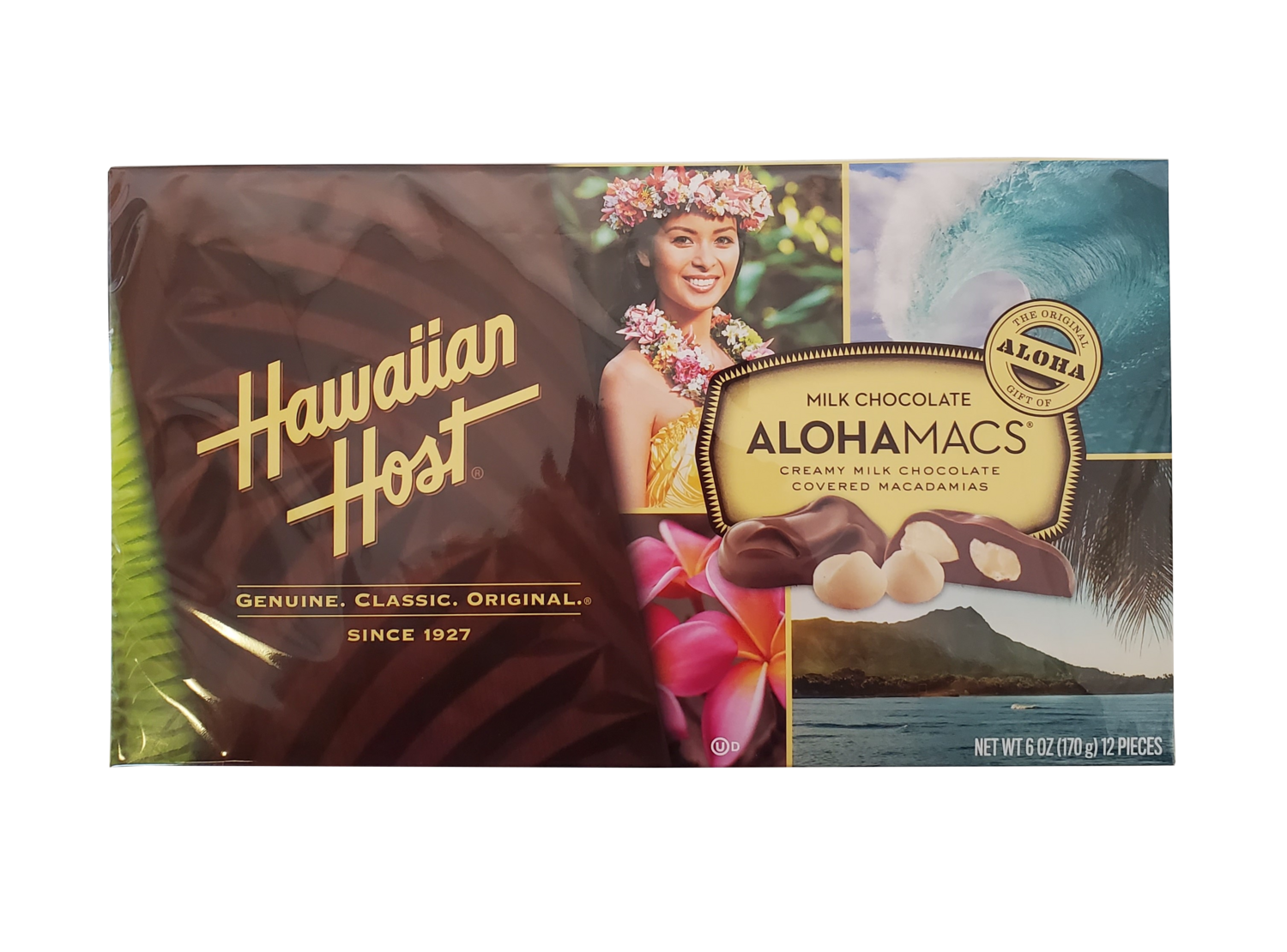 Hawaiian Host  "ALOHAMACS" Milk Chocolate Covered Macadamia Nuts 6oz.