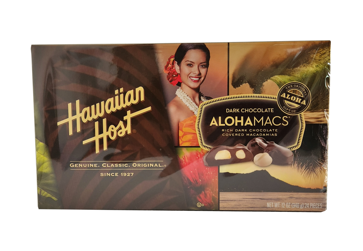 Hawaiian Host "ALOHAMACS" Dark Chocolate Covered Macadamia Nuts 12 oz
