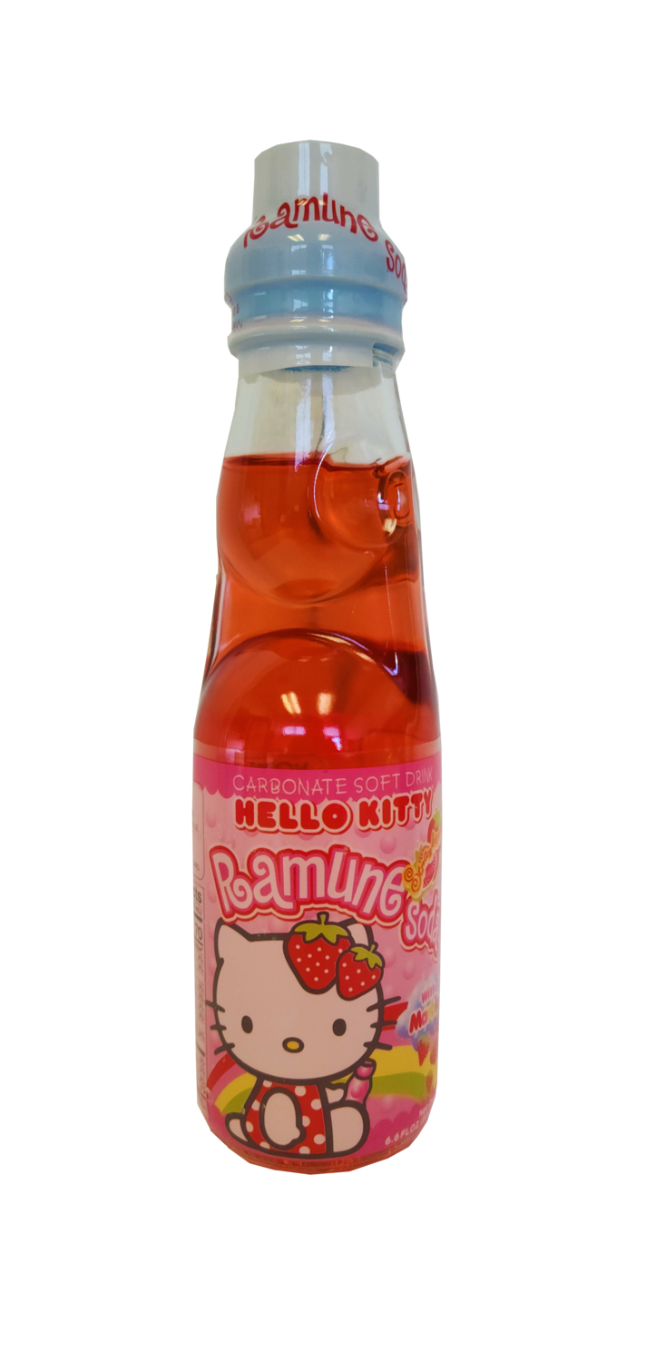 Hello Kitty Ramune Soda Drink - Strawberry 6.6 oz.