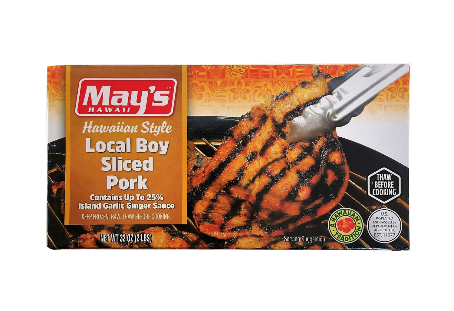 May's Hawaiian Style Local Boy Sliced Pork 2 lb.