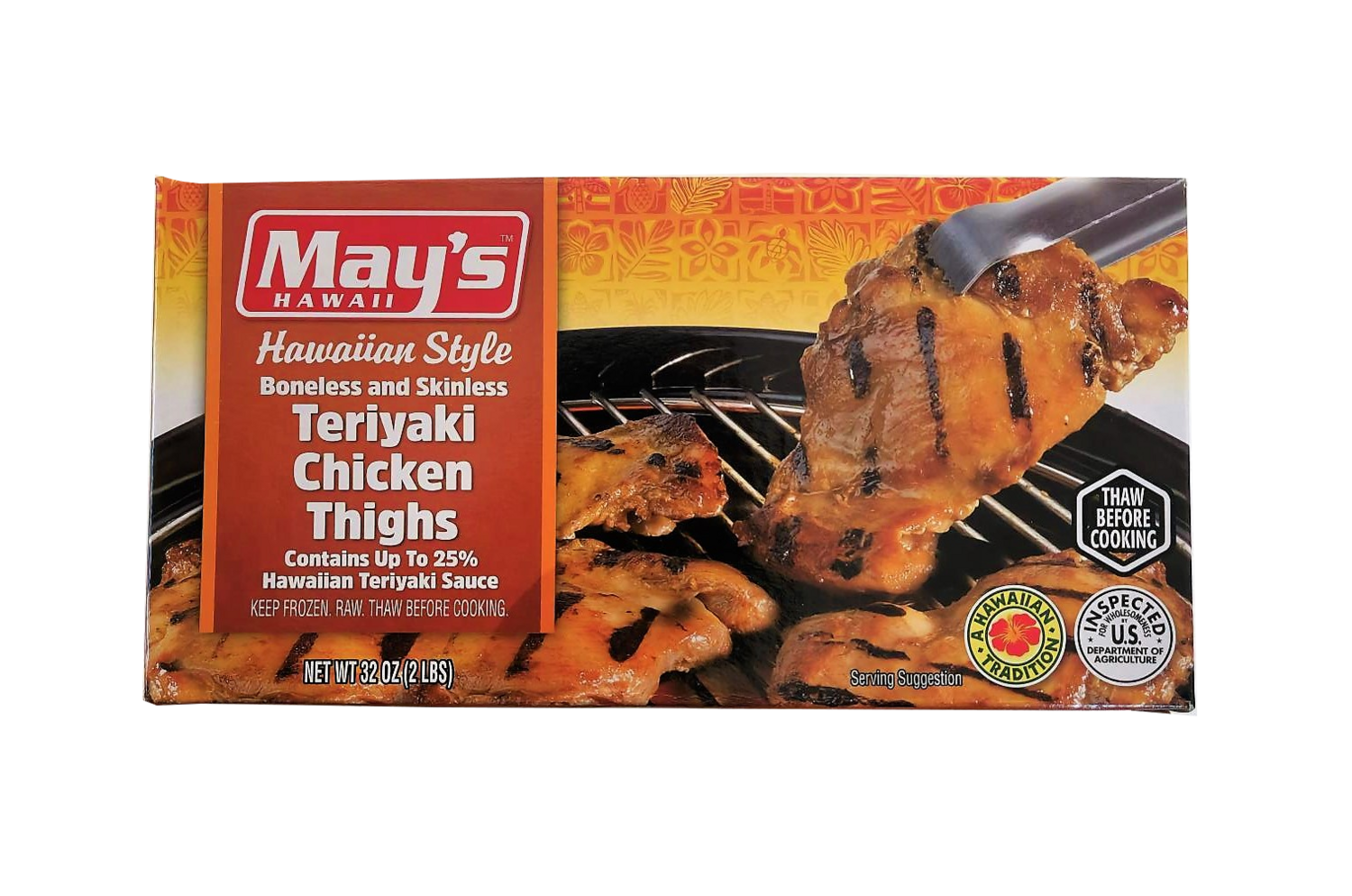 May&#39;s Hawaiian Style Boneless and Skinless Teriyaki Chicken Thighs 2 lb.