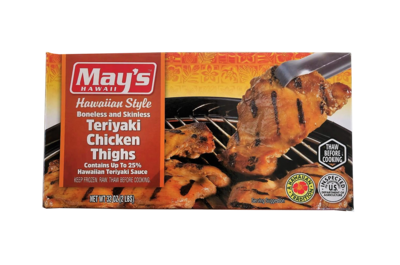 May's Hawaiian Style Boneless and Skinless Teriyaki Chicken Thighs 2 lb.