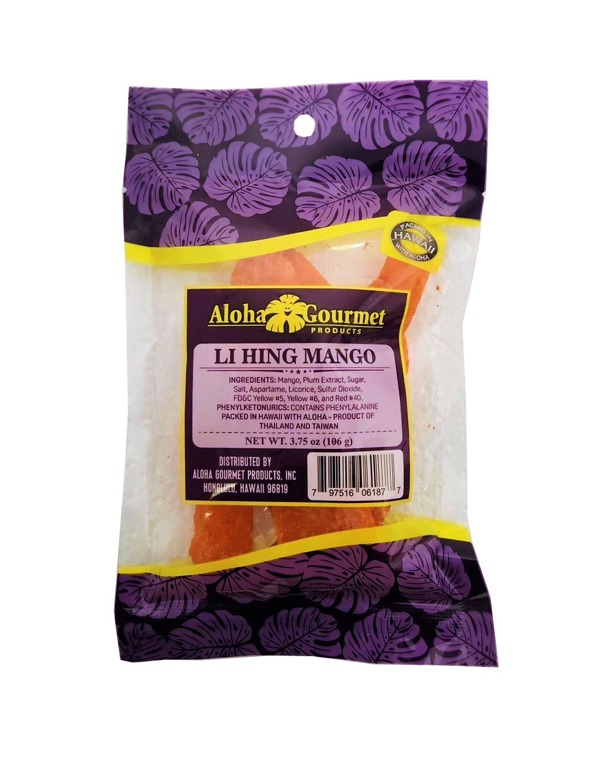 Aloha Gourmet Li Hing Mango 3.75 oz (NOT FOR SALE TO CALIFORNIA)