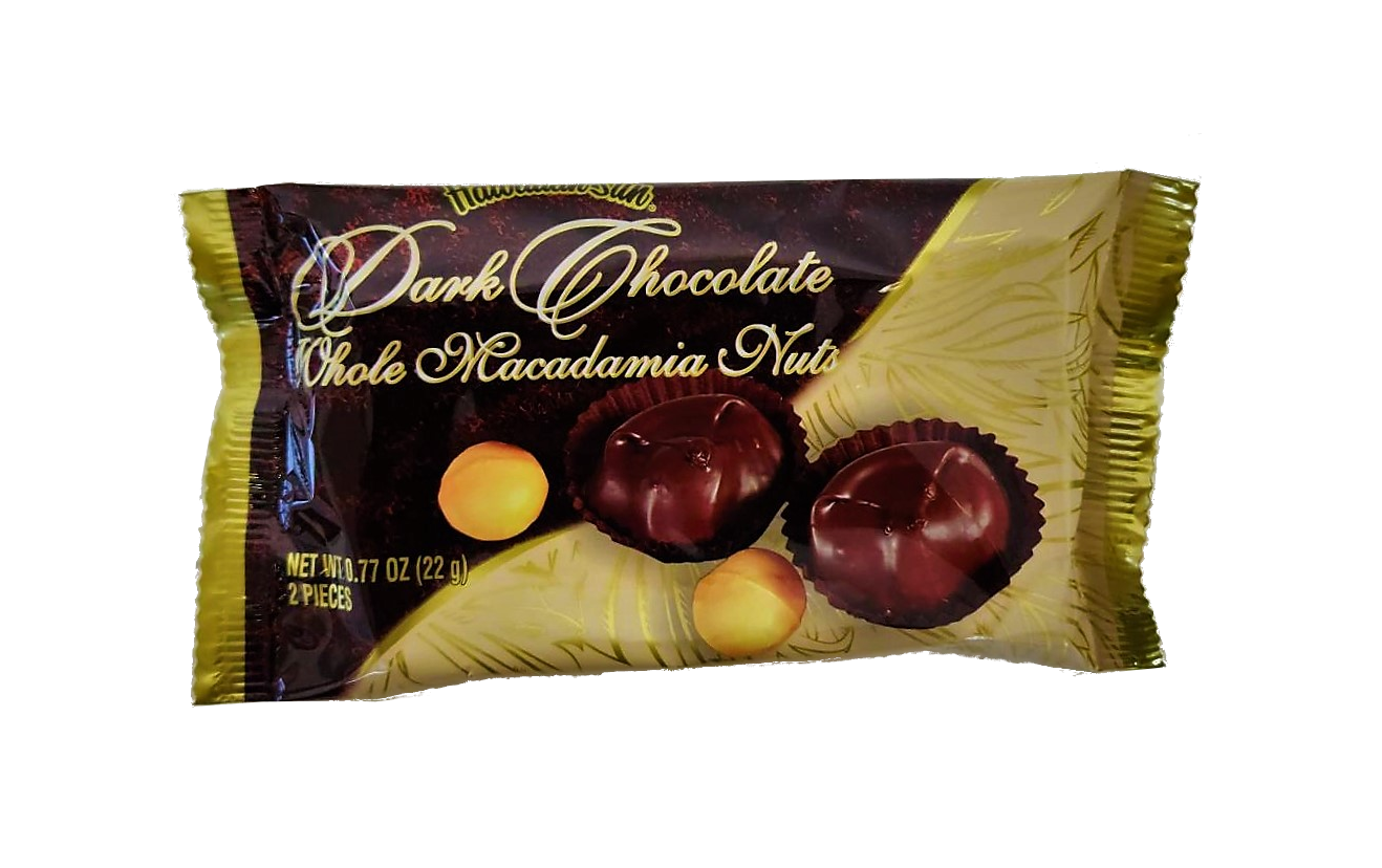 Hawaiian Sun Dark Chocolate Whole Macadamia Nuts  .77 oz (2-pk)