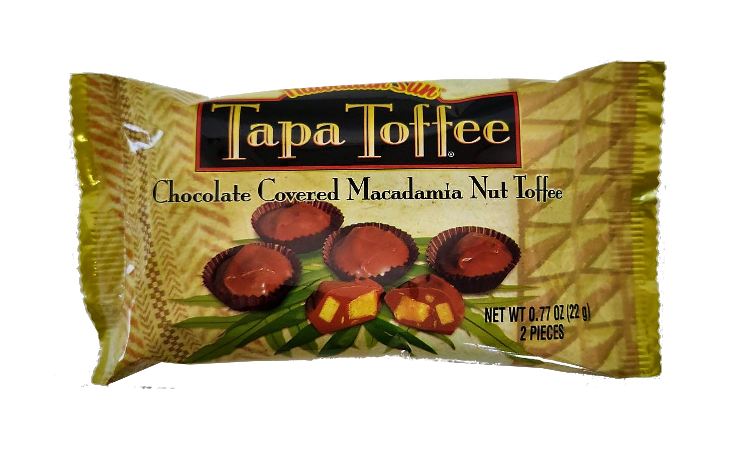 Hawaiian Sun Tapa Toffee Chocolate Covered Macadamia Nut Toffee  .77 oz (2-pk)