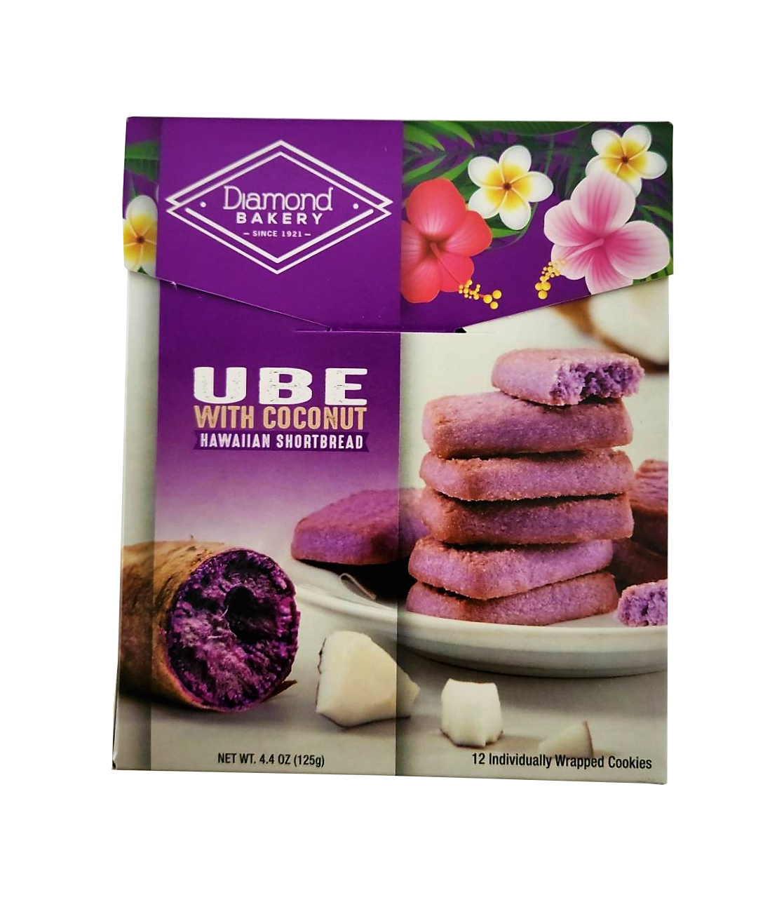 Diamond Bakery Hawaiian Shortbread Cookies - Ube with Coconut  4.4 oz. Diamond Bakery Hawaiian Shortbread Cookies - Ube with Coconut  4.4 oz.