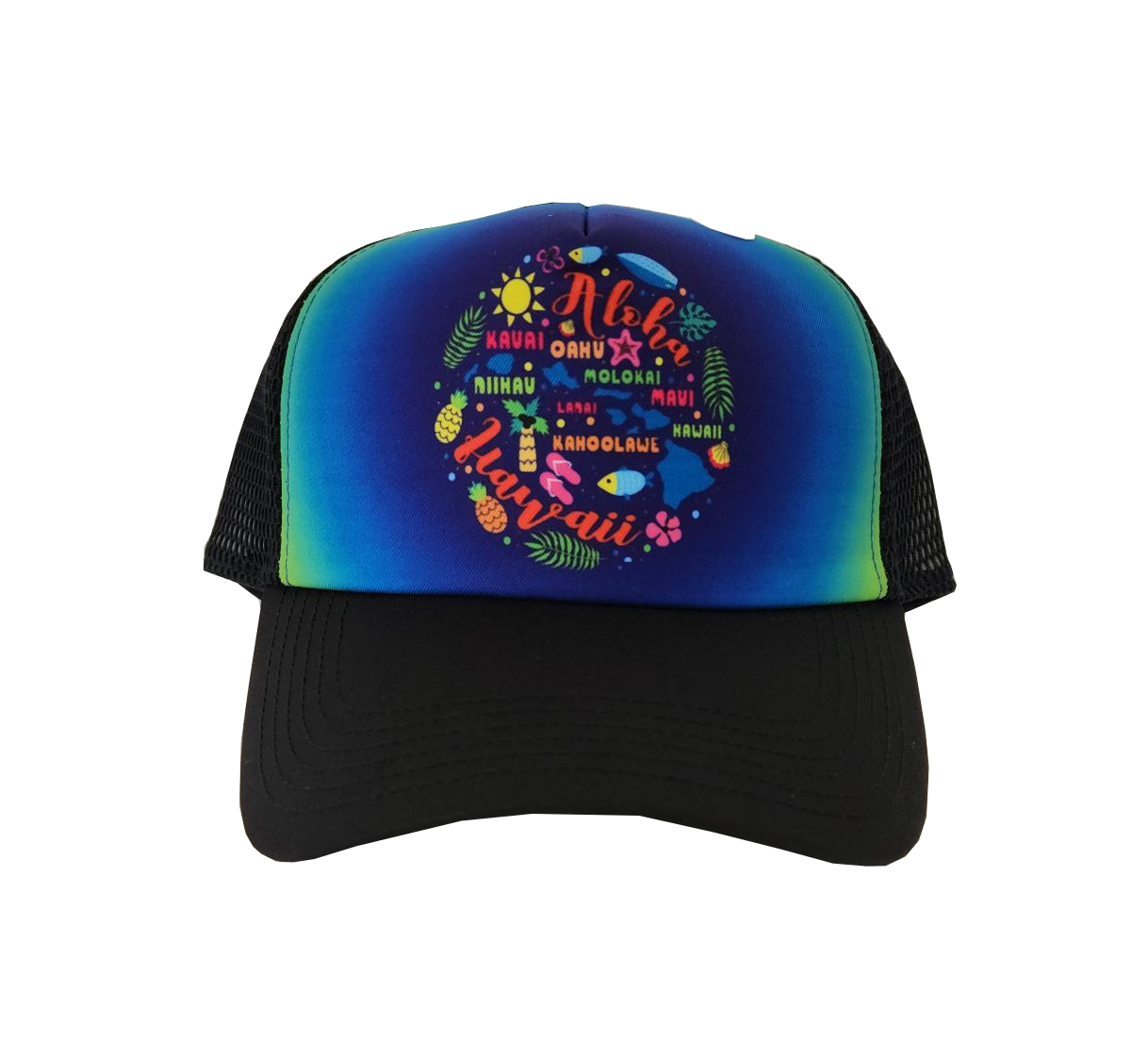 Hawaiian Headwear Circle Icon Island Chain Foam Trucker Hat