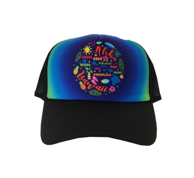 Hawaiian Headwear Circle Icon Island Chain Foam Trucker Hat