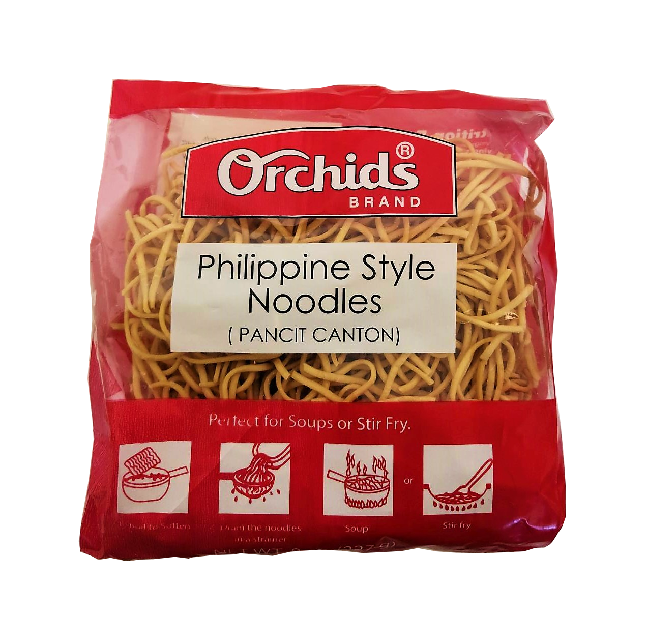 Orchids Pancit Canton Rice Noodles (Philippine Style Noodles) 8 oz