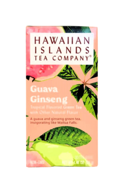 Hawaiian Islands Tea Co. Guava Gingseng Tropical Flavored Green Tea 20CT/EA 1.41oz