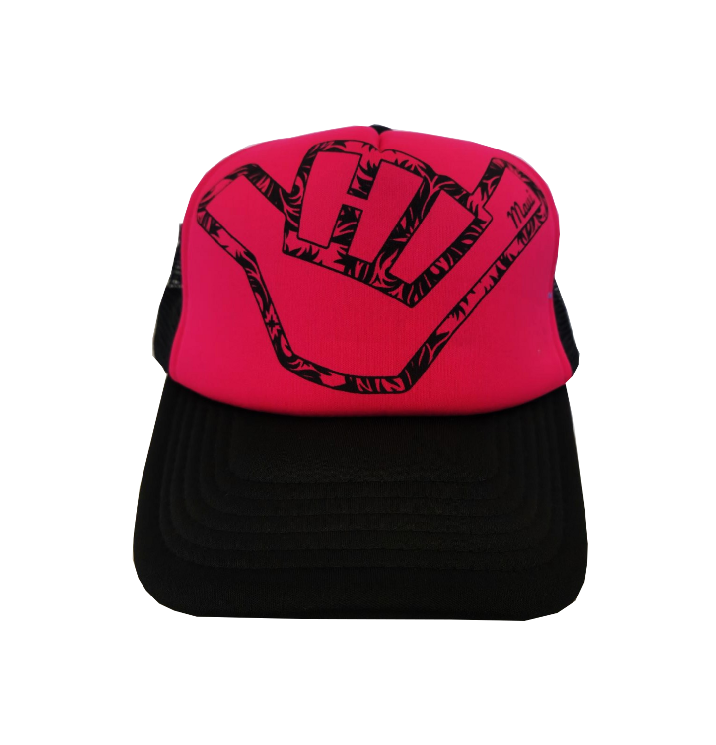 Hawaiian Headwear Neon Shaka Maui Foam Trucker Hat Pink