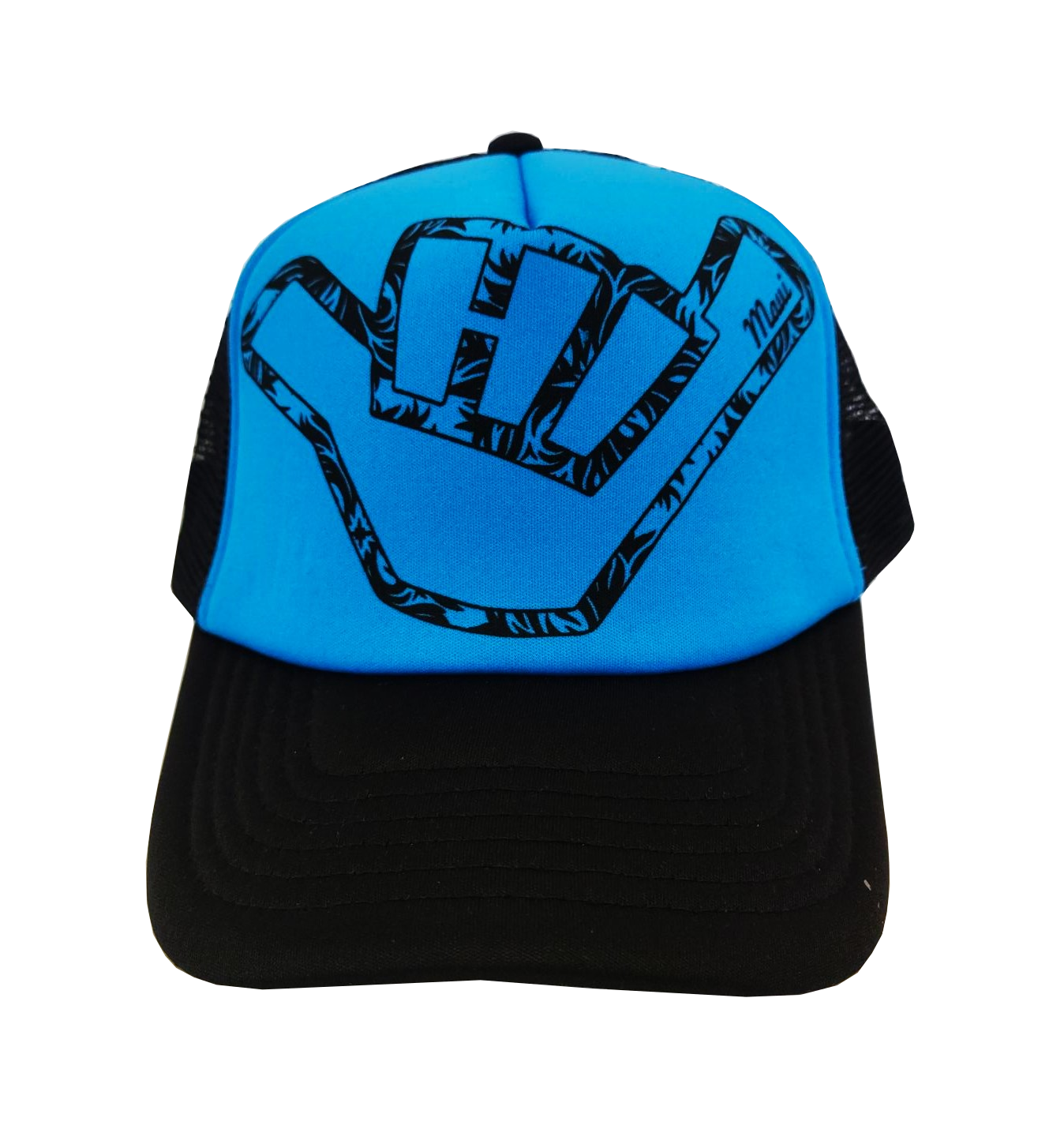 Hawaiian Headwear Neon Shaka Maui Foam Trucker Hat Blue