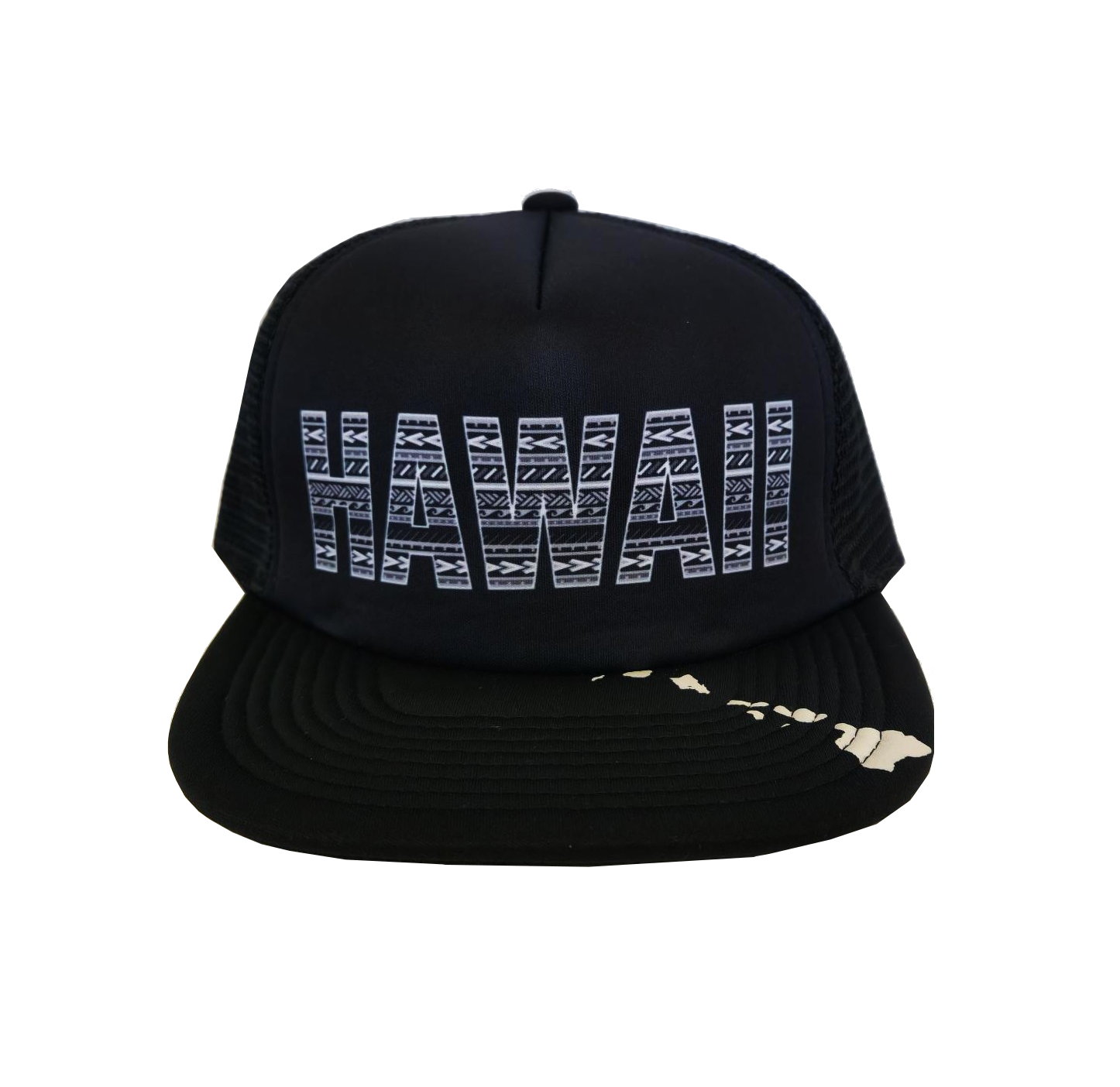 Hawaiian Headwear Tribal Hawaii Foam Trucker Hat - Black