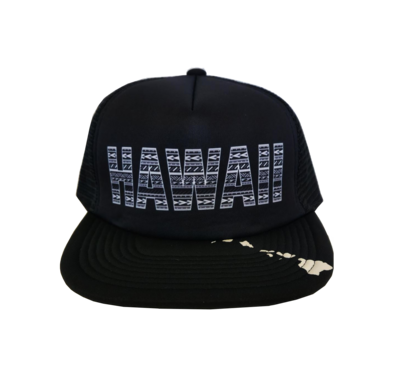 Hawaiian Headwear Tribal Hawaii Foam Trucker Hat - Black