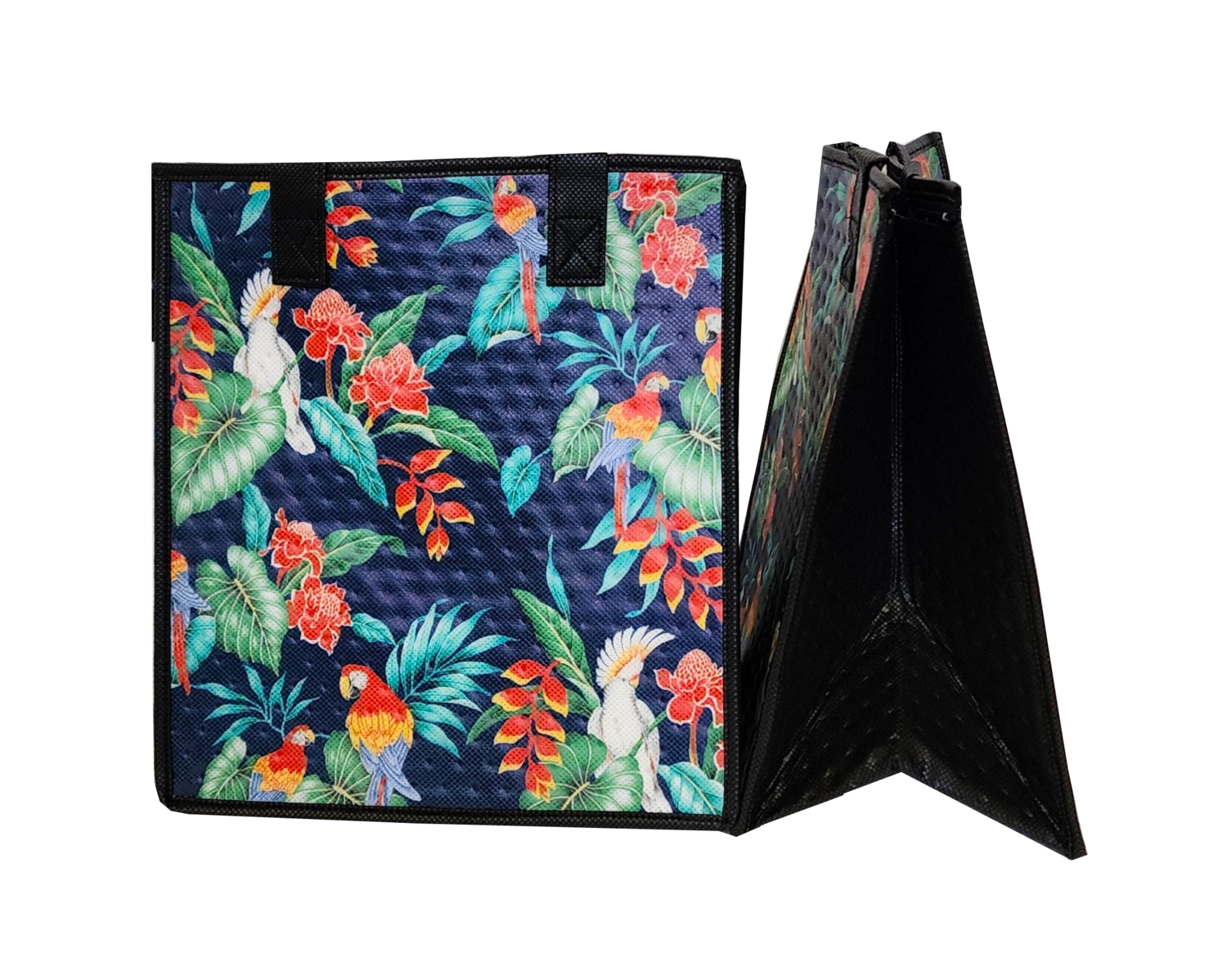 Tropical Paper Garden - Insulated Medium Bag - PARROTDISE NAVY