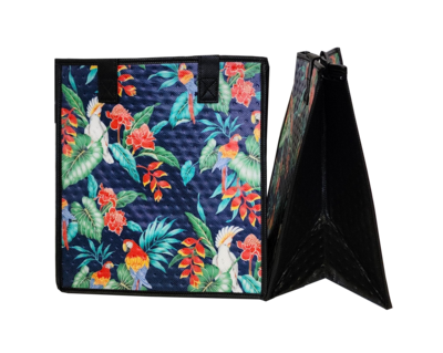 Tropical Paper Garden - Insulated Medium Bag - PARROTDISE NAVY