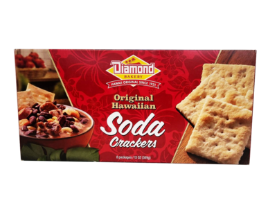 Diamond Bakery Original Hawaiian Soda Crackers Unsalted Tops 13 oz