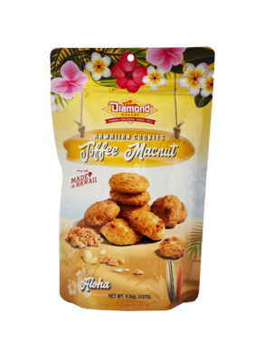 Diamond Bakery Hawaiian Cookies Toffee Macnut 4.5 oz.