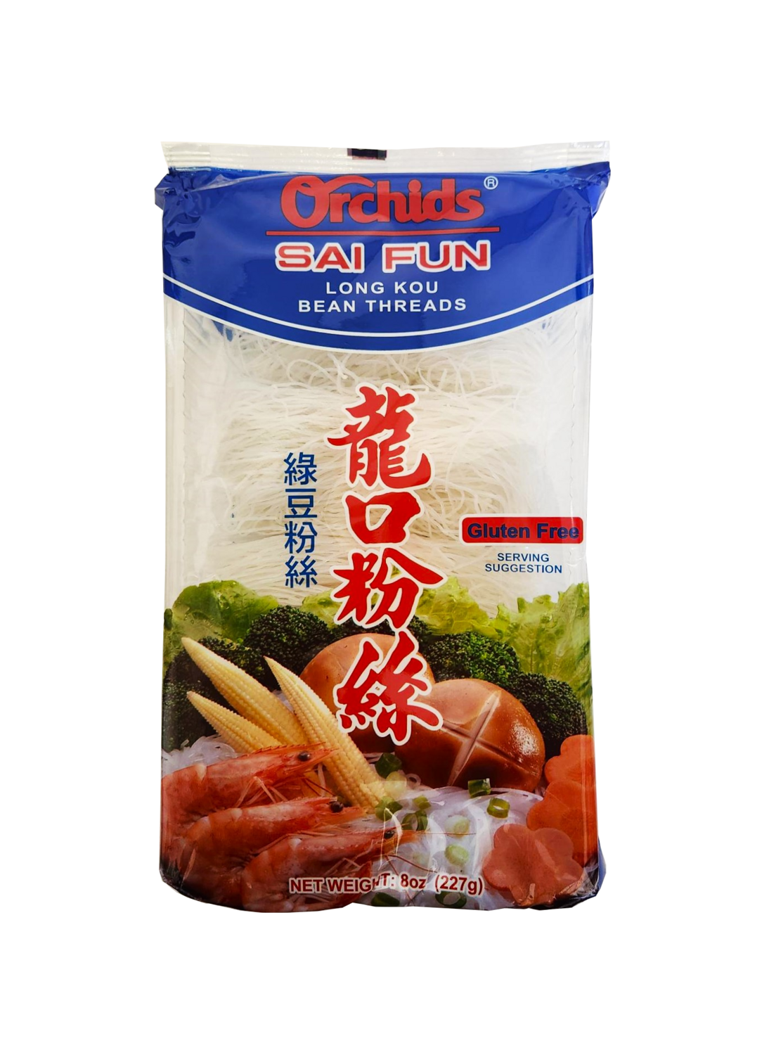 Orchids Sai Fun Long Kou Bean Threads Noodles Gluten Free 8 oz.