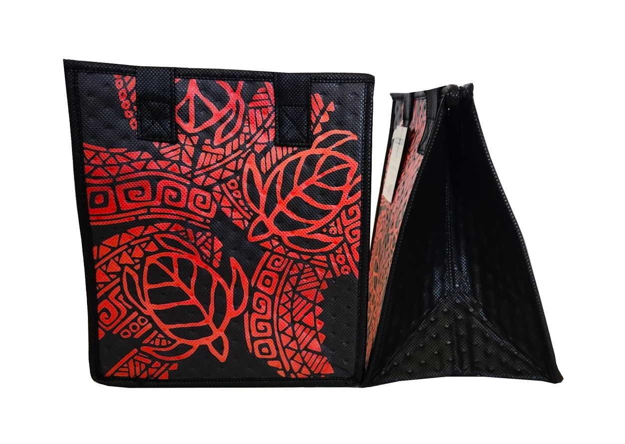 Tropical Paper Garden - Insulated Small Bag - KANALOA BLACK-RED