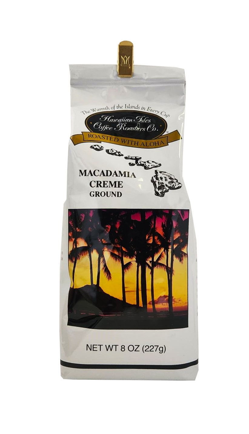 Hawaiian Isles Coffee Roasters Co. Macadamia Creme Ground Coffee 8oz.