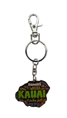 Keychain - Painted Island Wood Kauai