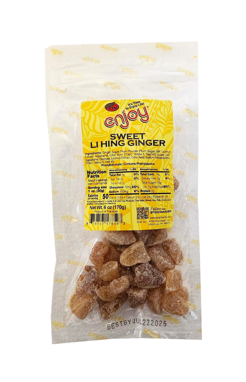 Enjoy Sweet Li Hing Ginger 6oz
