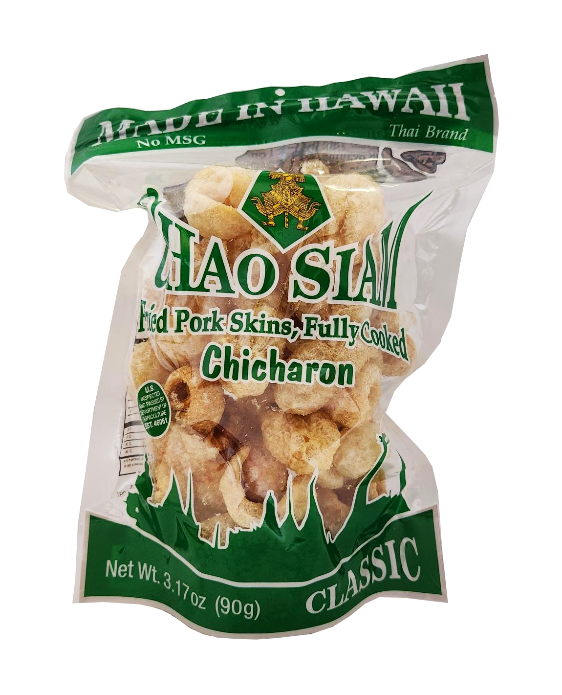 Chao Siam Fried Pork Skins Chicharon 3.17oz.