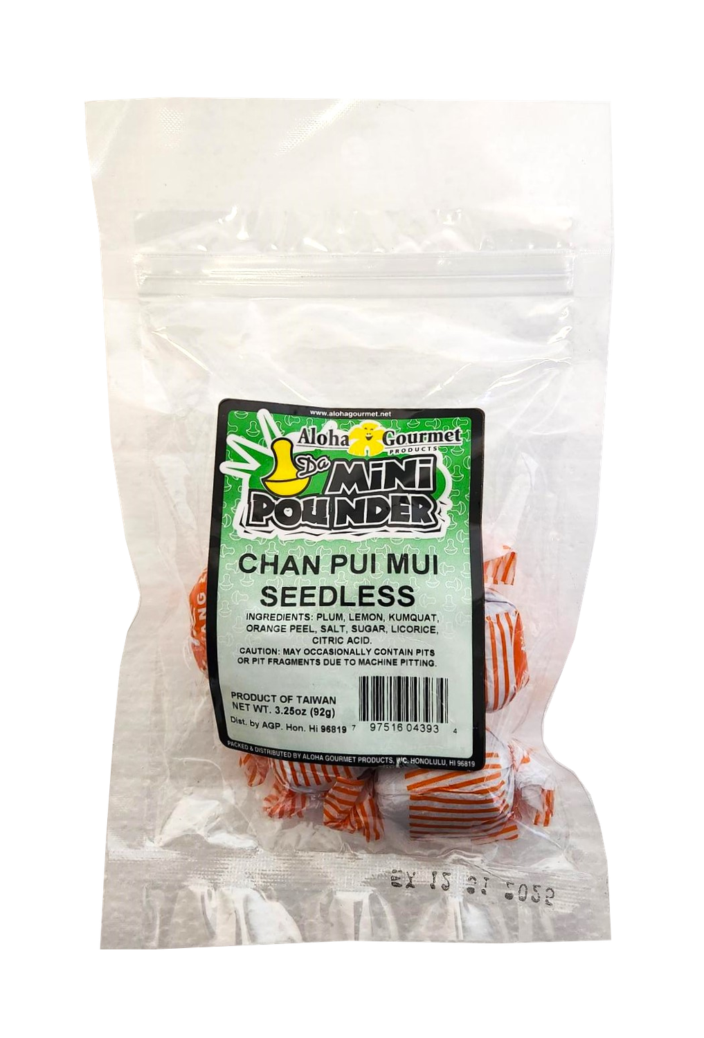 Aloha Gourmet Da Mini Pounder Chan Pui Mui Seedless 3.25 oz