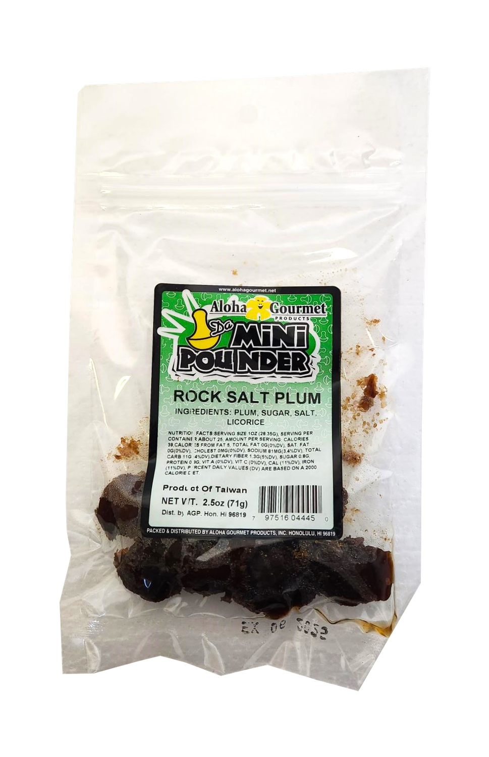 Aloha Gourmet Da Mini Pounder Rock Salt Plum 2.5 oz
