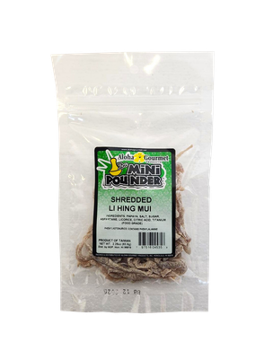 Aloha Gourmet Da Mini Pounder Shredded Li Hing Mui 2.25 oz (NOT FOR SALE TO CALIFORNIA)