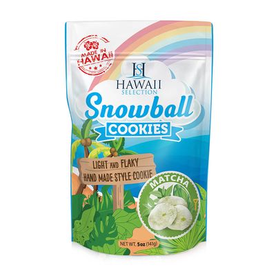 Hawaii Selection Snowball Cookies - Matcha 5oz. Hawaii Selection Snowball Cookies - Matcha 5oz.