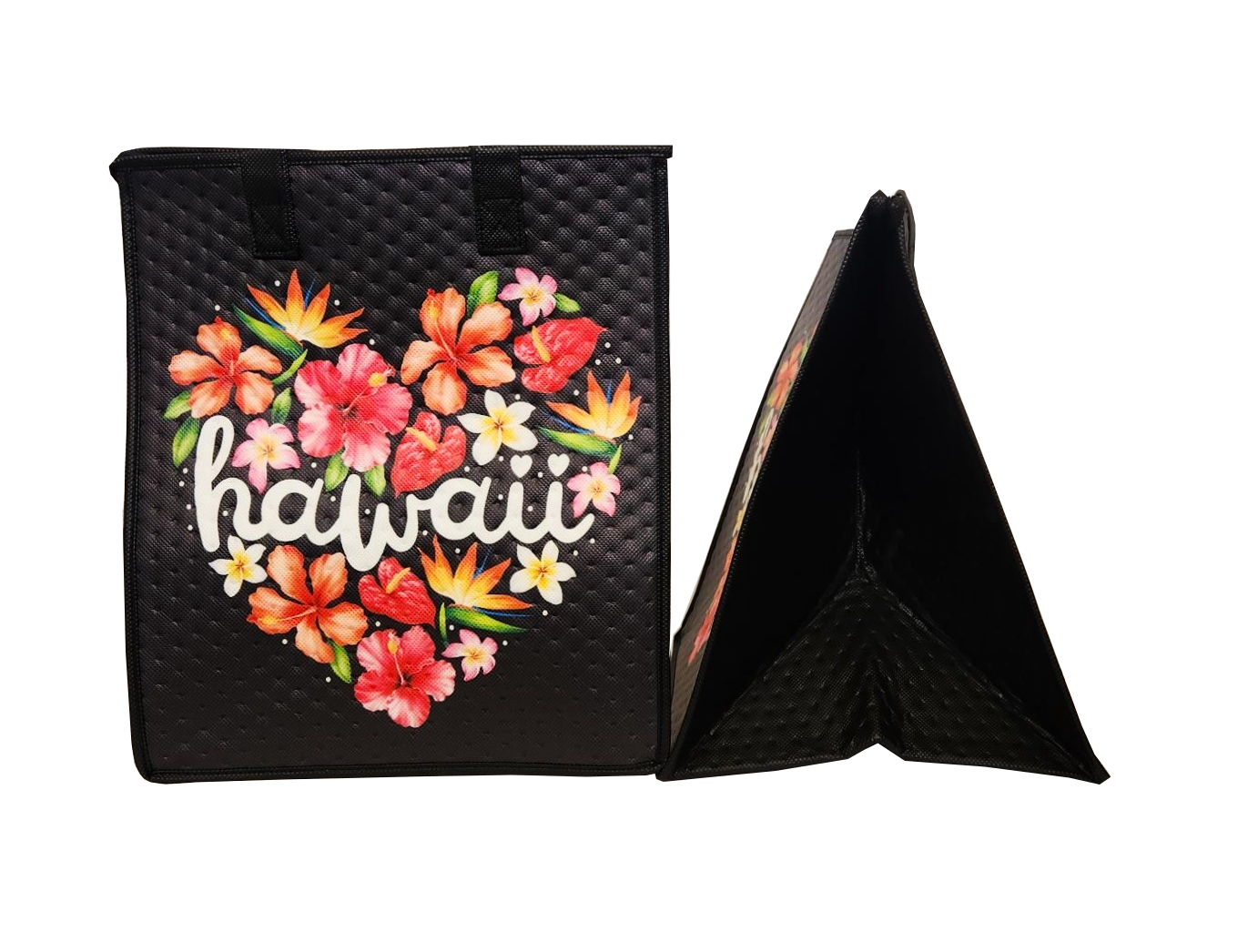 Tropical Paper Garden - Insulated Large Bag - HEARTFELT BLACK LRG