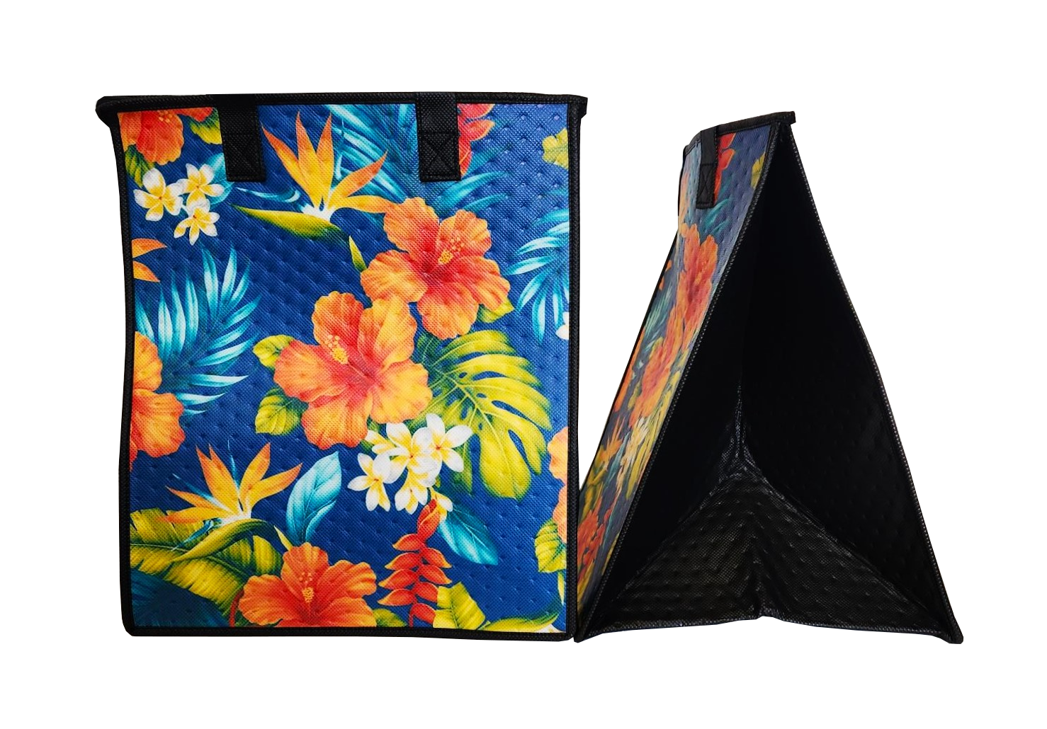 Tropical Paper Garden - Insulated Large Bag - ABUNDANCE NAVY LRG