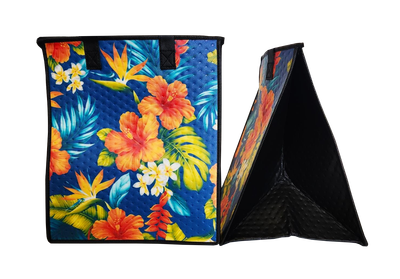 Tropical Paper Garden - Insulated Large Bag - ABUNDANCE NAVY LRG