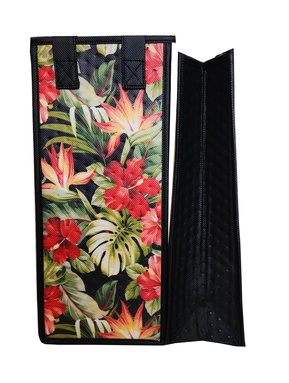 Tropical Paper Garden - Single Wine Bag- PUA BLACK