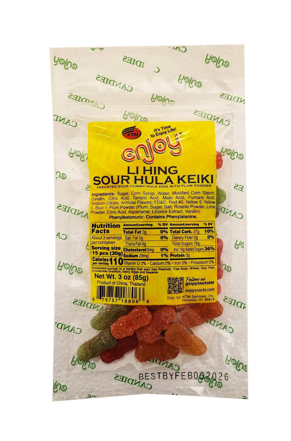Enjoy Li Hing Sour Hula Keiki 3oz