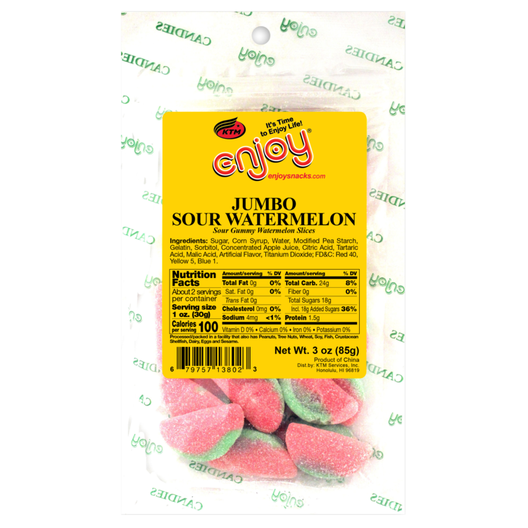 Enjoy Li Hing Jumbo Sour Watermelon 3oz