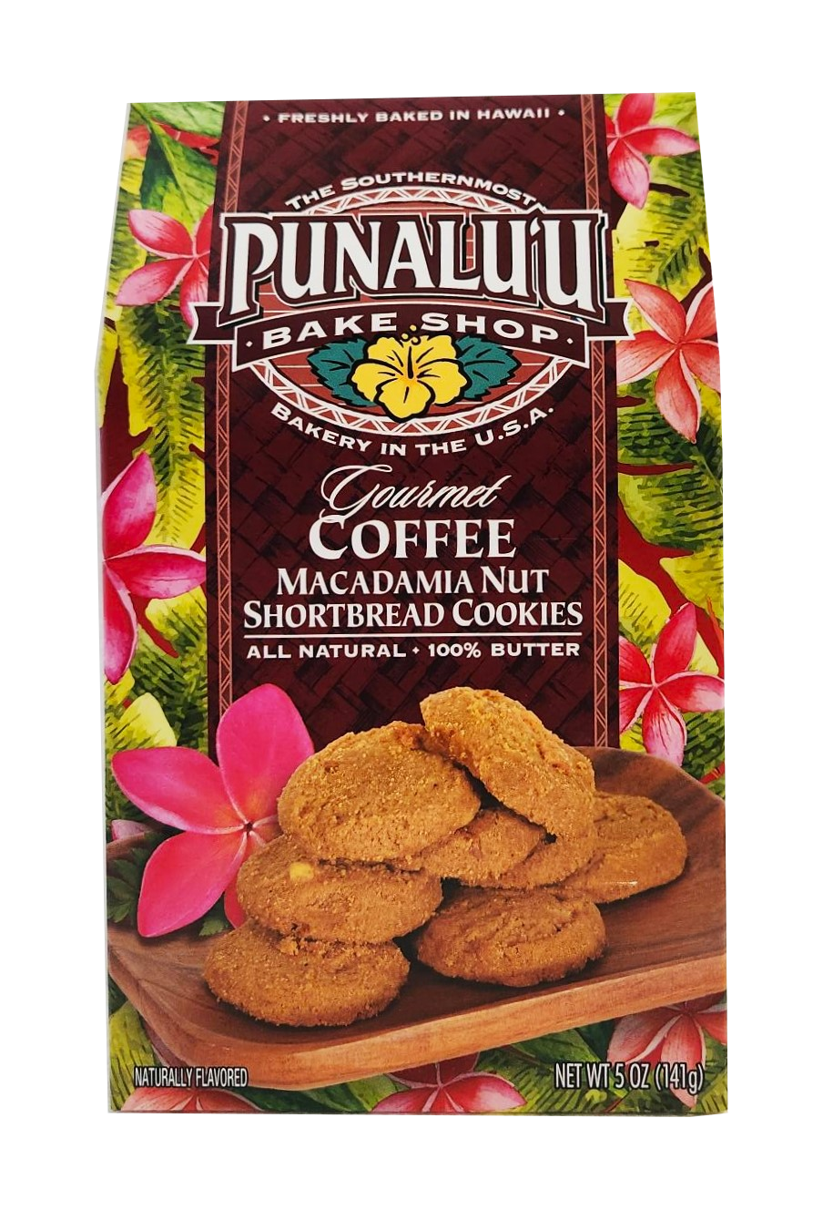 Punalu&#39;u Bake Shop Cookies - Coffee Macadamia Nut Shortbread Cookies 5oz.