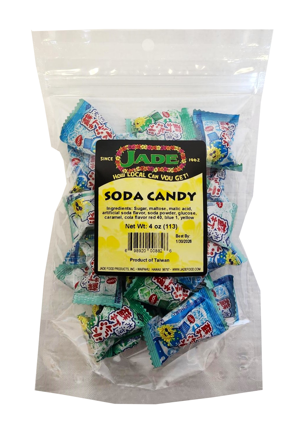 Jade Soda Candy 4 oz (NOT FOR SALE TO CALIFORNIA)