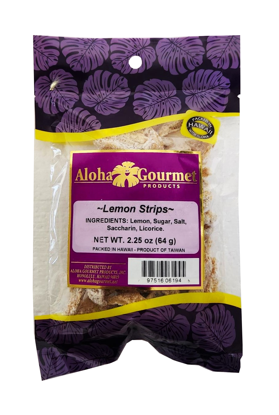 Aloha Gourmet Lemon Strips 2.25 oz (NOT FOR SALE TO CALIFORNIA)