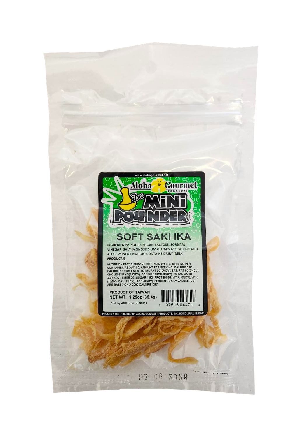 Aloha Gourmet Da Mini Pounder Soft Saki Ika 1.25 oz