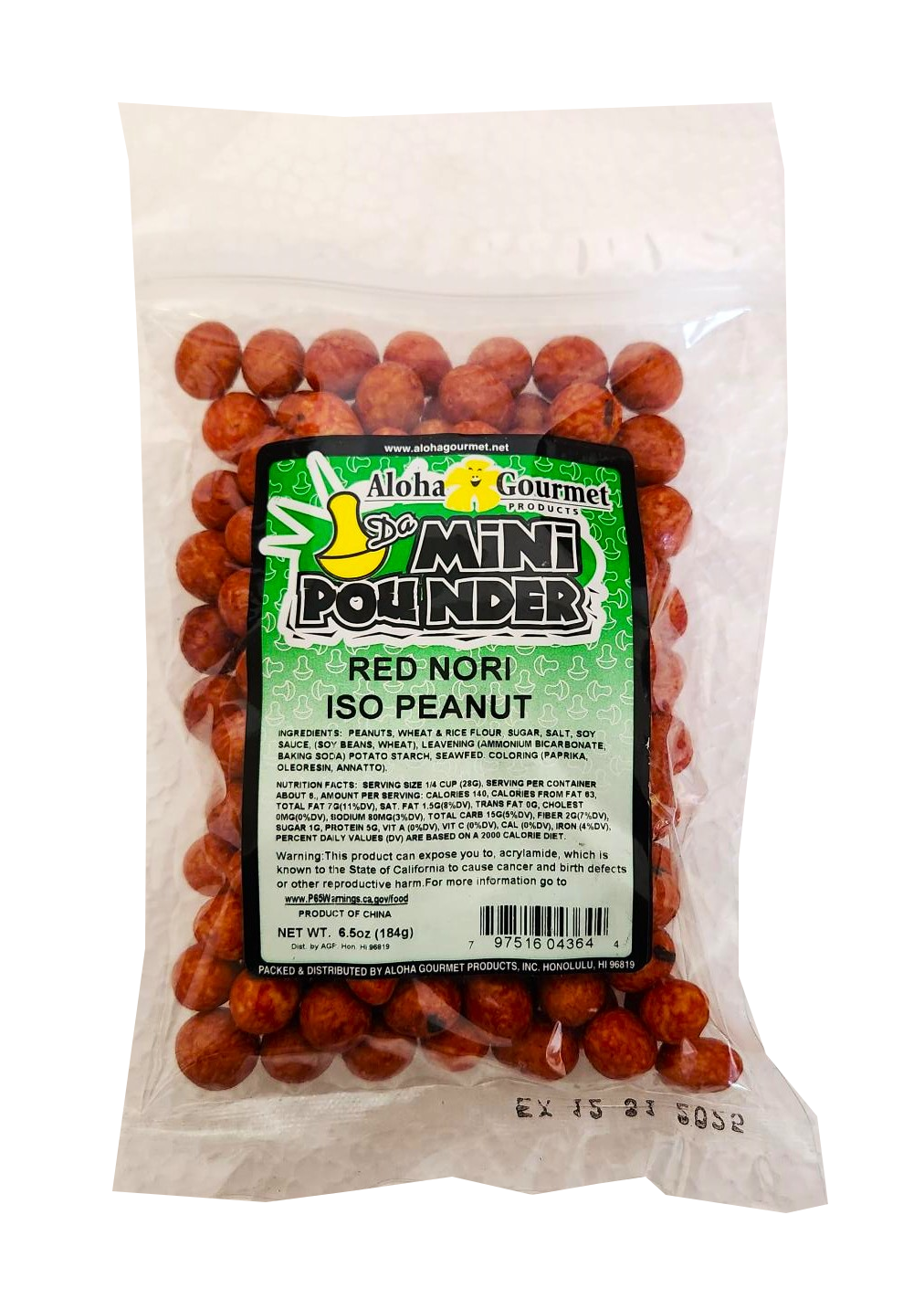 Aloha Gourmet Da Mini Pounder Red Nori Iso Peanut 6.5 oz
