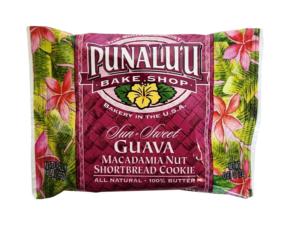 Punalu&#39;u Bake Shop Single Serve Cookies -  Guava Macadamia Nut Shortbread Cookies .81 oz