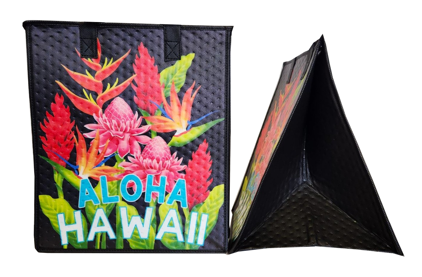 Tropical Paper Garden - Insulated Large Bag - ISLAND ELEGANCE BLACK LRG