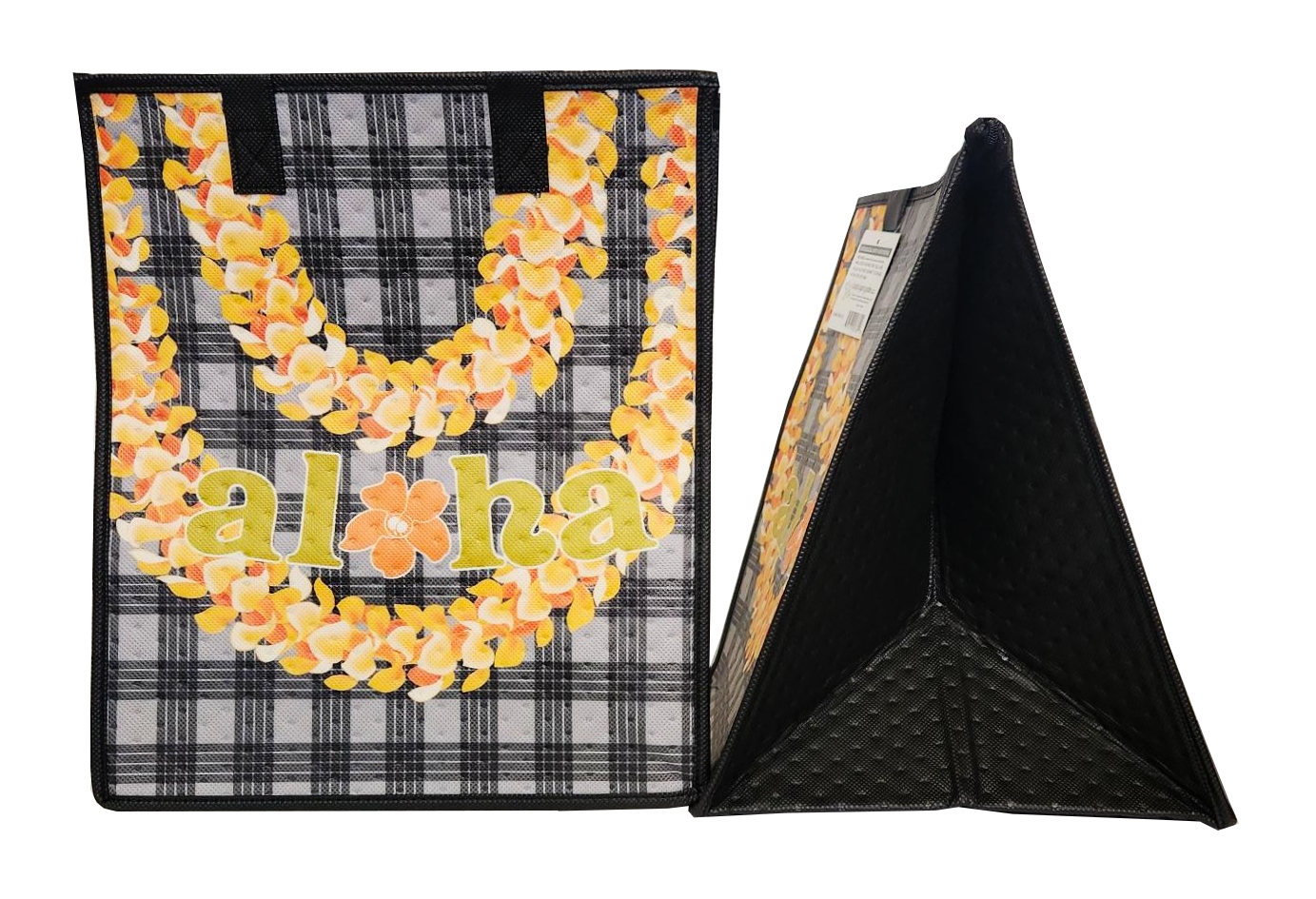 Tropical Paper Garden - Insulated Large Bag - LEIPAKA BLACK LRG