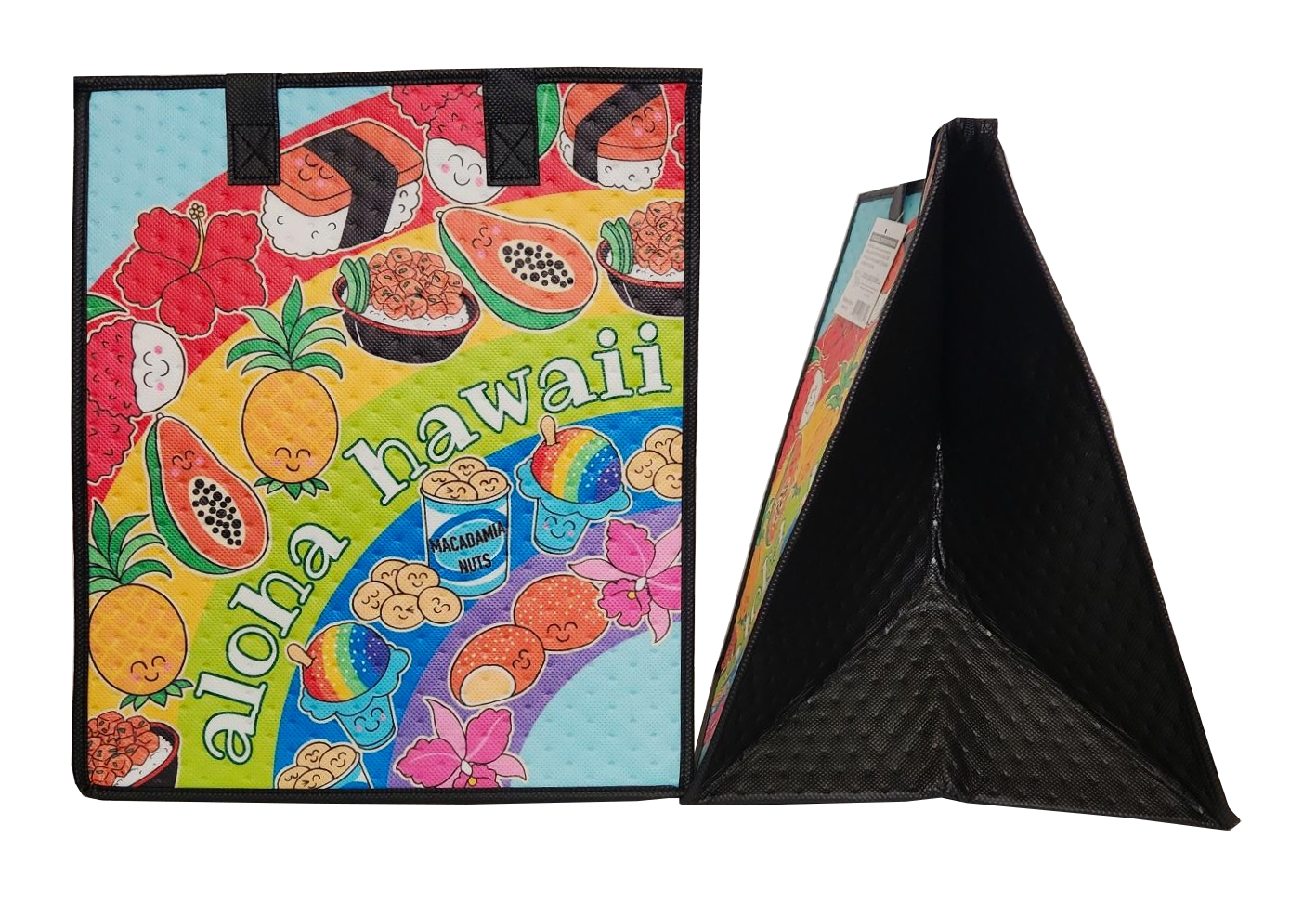 Tropical Paper Garden - Insulated Large Bag - RAINBOW DELIGHTS AQUA LRG