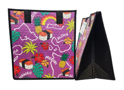 Tropical Paper Garden - Insulated Medium Bag - KEYCHAIN PURPLE MED