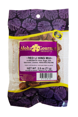 Aloha Gourmet Red Li Hing Mui 2.5 oz (NOT FOR SALE TO CALIFORNIA)